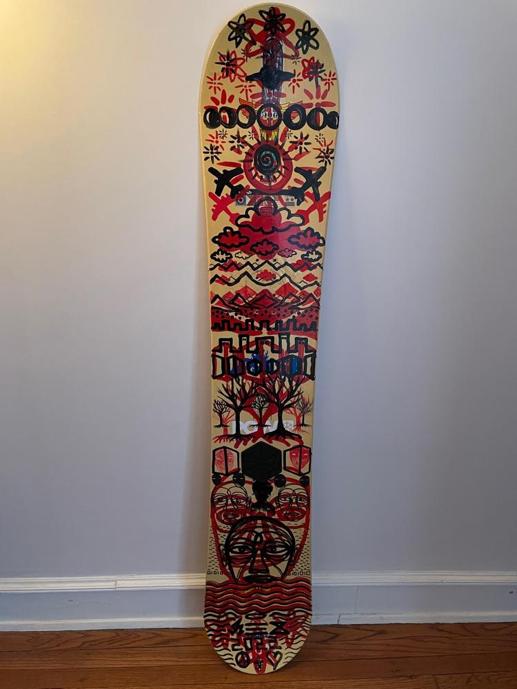 Arnell snowboard 164 with original artwork by Rex