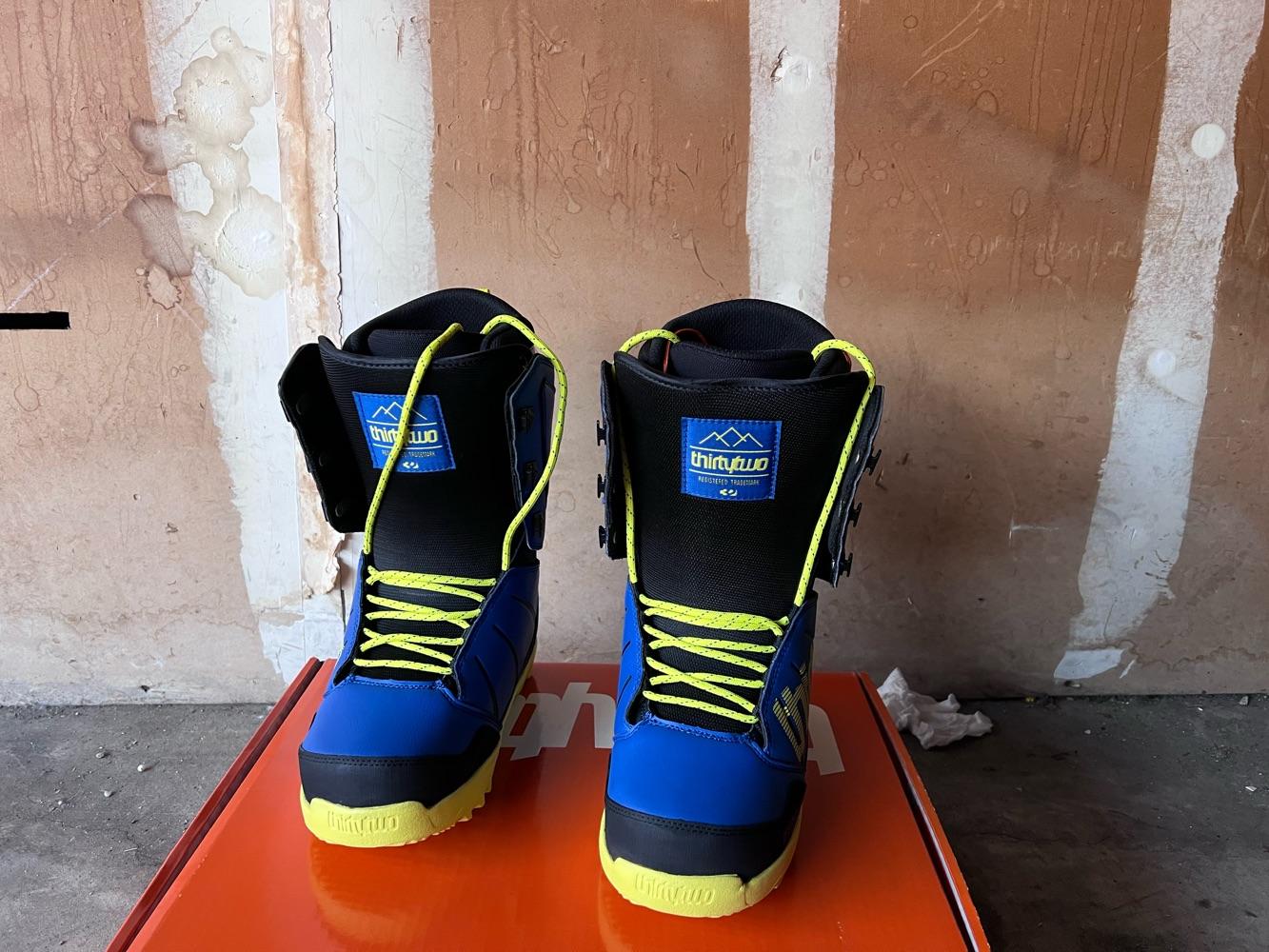 Thirty-two snowboard boots