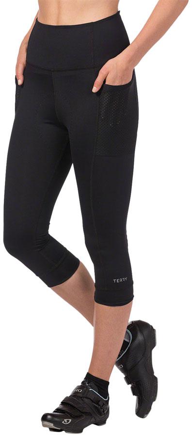 Terry Holster Hi Rise Capris - Black, Small