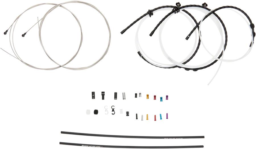 Jagwire Road Elite Link Brake Cable Kit SRAM/Shimano with Ultra-Slick Uncoated Cables, Black