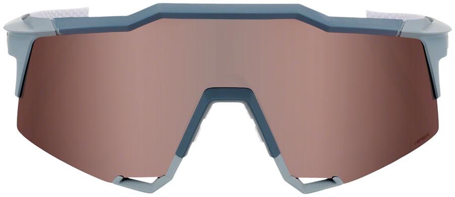 100% Speedcraft Sunglasses - Soft Tact Stone Gray, HiPER Crimson Silver Mirror Lens