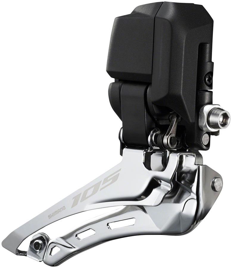 Shimano 105 FD-R7150 Di2 Front Derailleur - 2x, For 2x12-Speed, Braze-On, Down-Swing, Black