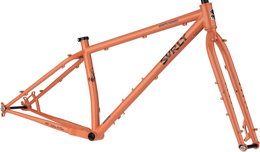 Surly Karate Monkey Frameset - 27.5", Steel, Peach Salmon Sundae, Medium