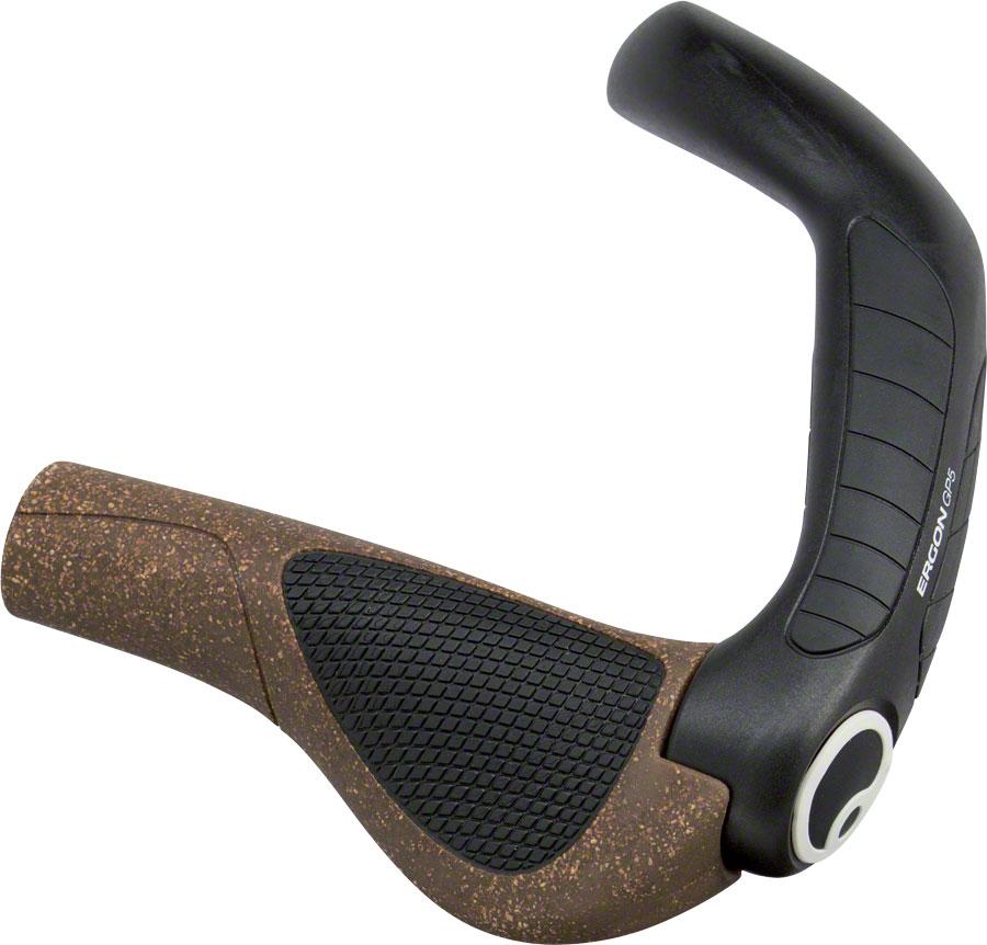 Ergon GP5 BioKork Grips - Lock-On, Large, Black/Tan