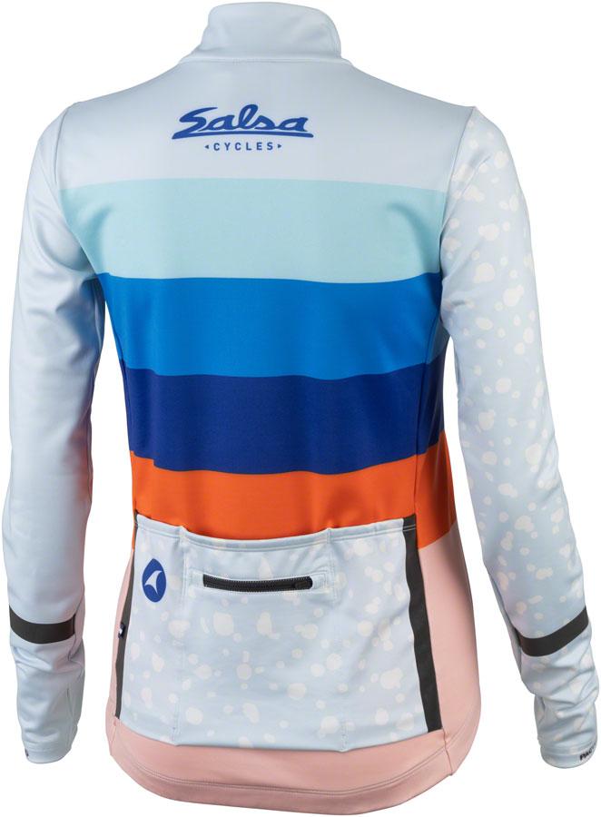 Salsa Arctica Women's Long Sleeve Jersey - Light Blue, w/Stripes, Medium