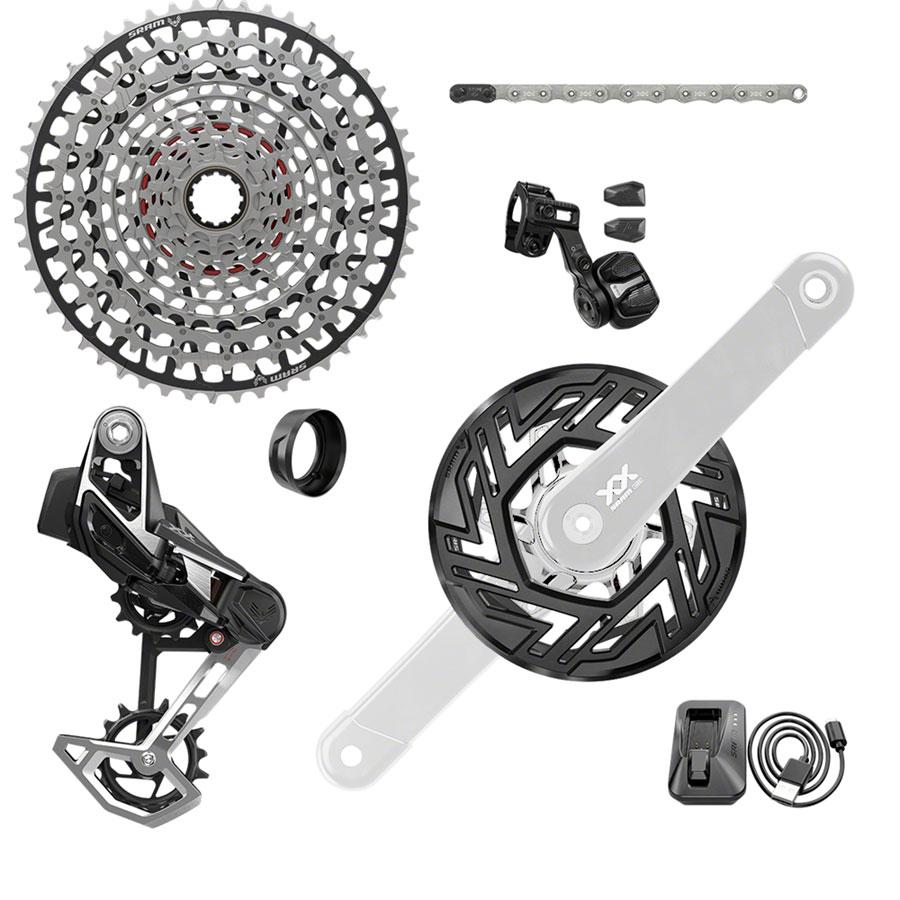 SRAM XX Eagle T-Type Ebike AXS Groupset - 104BCD 34T, Derailleur, Shifter, 10-52t Cassette, Clip-On Guard, Arms not included