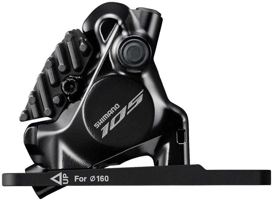 Shimano 105 ST-R7170-L Di2 Shift/Brake Lever with BR-R7170 Hydraulic Disc Brake Caliper - Front, 2x, Flat Mount with Fork Adaptor, Black