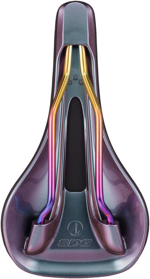 SDG Bel-Air V3 MAX Saddle - PVD Coated Lux-Alloy, Black/Oil-Slick, Sonic Welded Sides, Limited Edition Fuel