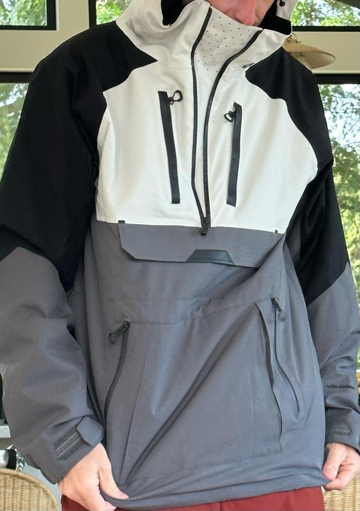 Volcom Men’s pullover - 15,000 MM waterproof - Grey/White/Black - large