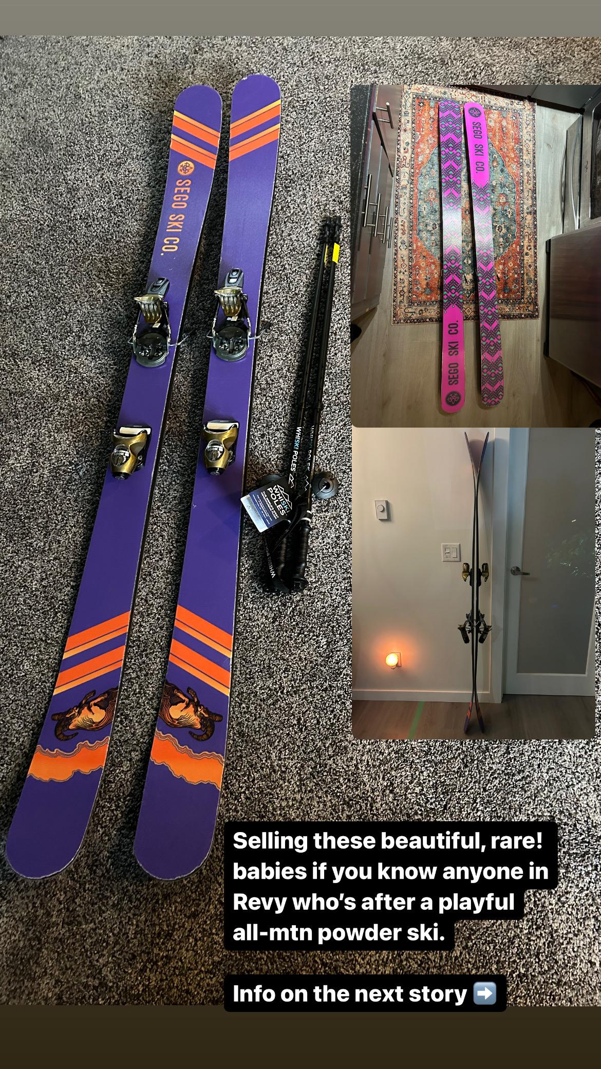 Sego Big Horn 106mm skis 187cm with Look Pivot 15 bindings for 27.5 boot