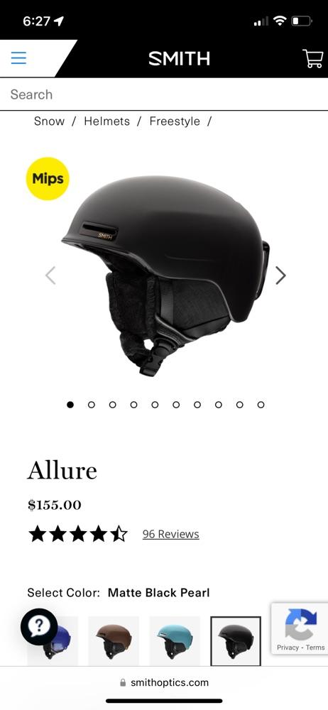 Smith Allure Ski Snowboard Helmet Size Small Matte Black